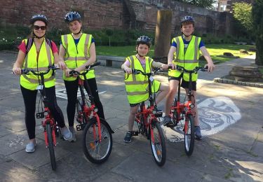 Group of four on bicycles