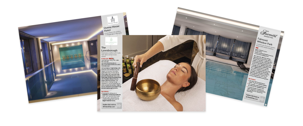 Three pages from the best spa guide