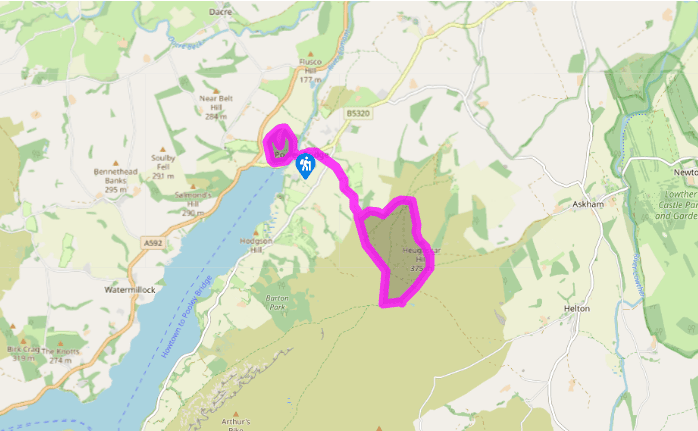 Ancient sites above Pooley Bridge
