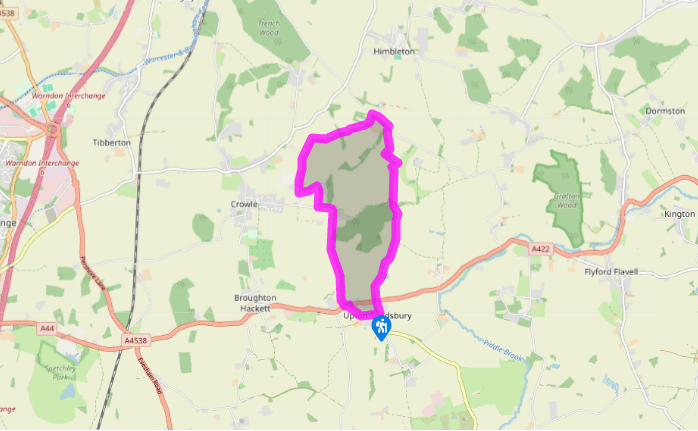 Around Upton Snodsbury and Huddington