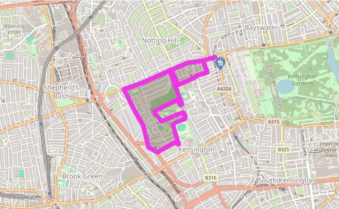 Notting Hill Gate to Holland Park