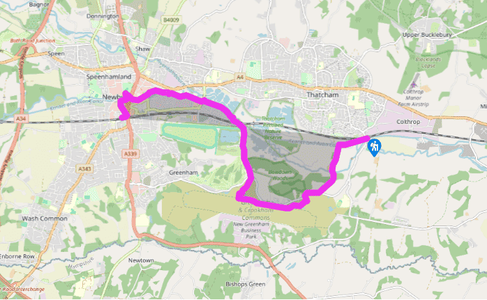 From Thatcham across Greenham Common