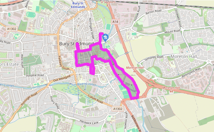 Bury St Edmunds and the River Lark